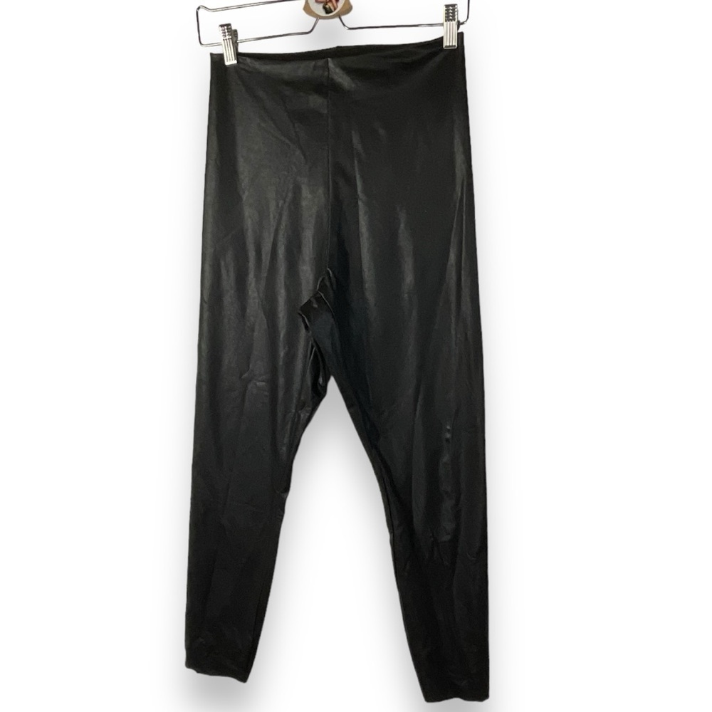90 Degree by Reflex Leggings Faux Leather High‎ Rise Pants Black Size Large NWT